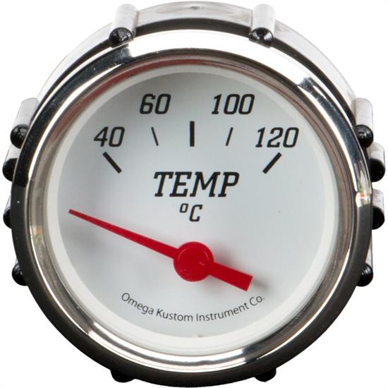 2" Metric Temperature Gauge, White