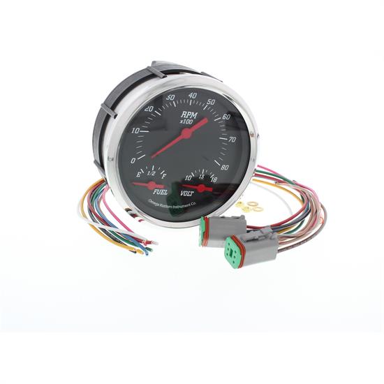 Omega Kustom 5", 8K RPM Tachometer, Black, 3-N-1 Gauge