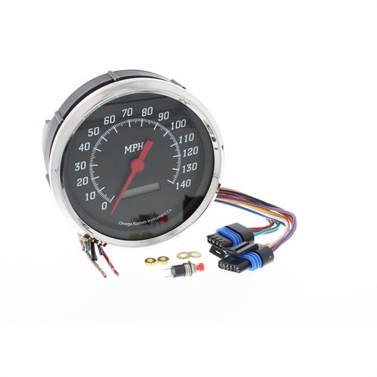 Omega Kustom 5", 140MPH Speedometer, Programmable, Black