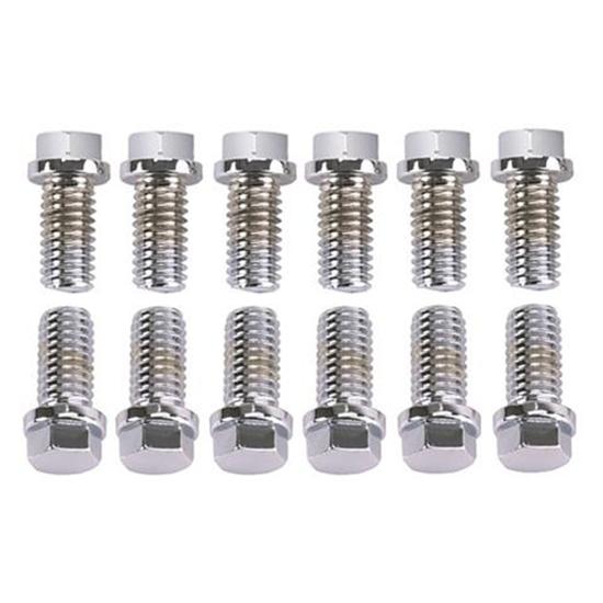 King Chrome Hex Header Bolts, 3/8-16 x 3/4 Inch, Set/12