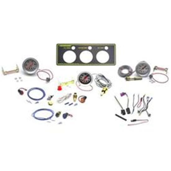Speedway 3-Gauge Panel w/ Warning Light, Oil Press/Water Temp/Oil Temp