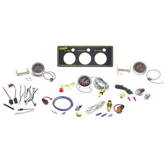 Auto Meter Ultra-Nite 3 Gauge Panel, Oil Press, Fuel Press, Water Temp