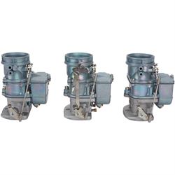 Set of 3 9 Super 7® 3-Bolt 2-Barrel Carburetors, Plain Finish