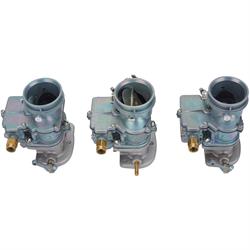 Set of 3 9 Super 7® 3-Bolt 2-Barrel Carburetors, Plain Finish