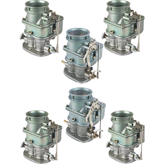 Set of 6 9 Super 7® 3-Bolt 2-Barrel Carburetors, Plain Finish