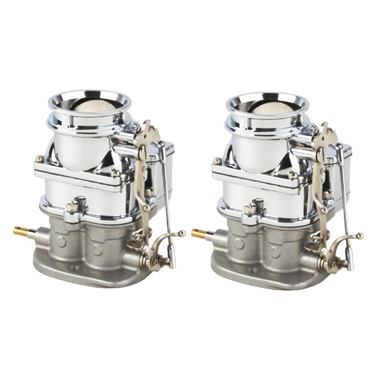 Pair of Primary 9 Super 7® 3-Bolt 2-Barrel Carbs, Chrome Finish