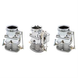 Set of 3 9 Super 7® 3-Bolt 2-Barrel Carburetors, Chrome Finish