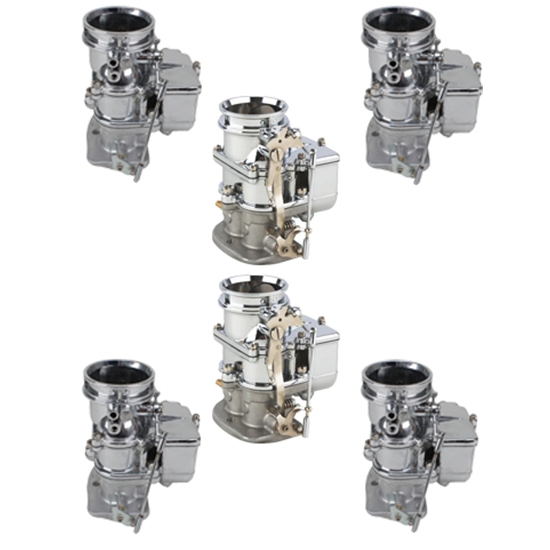 Set of 6 9 Super 7® 3-Bolt 2-Barrel Carburetors, Chrome Finish