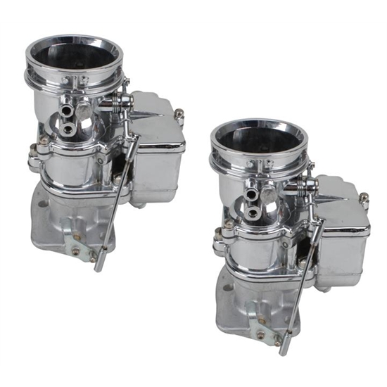 Pair of Secondary 9 Super 7® 3-Bolt 2-Barrel Carbs, Chrome Finish