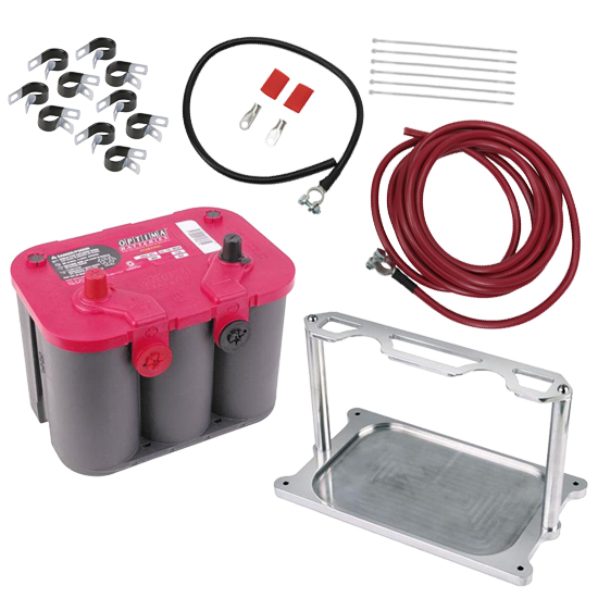 Speedway Motors Optima Battery Installation Kit, Mount/Cables