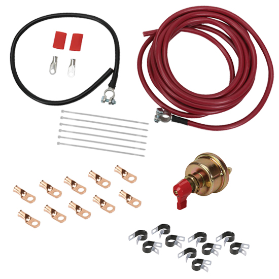 Speedway Motors Battery Cable Installation Kit, Ends/Switch