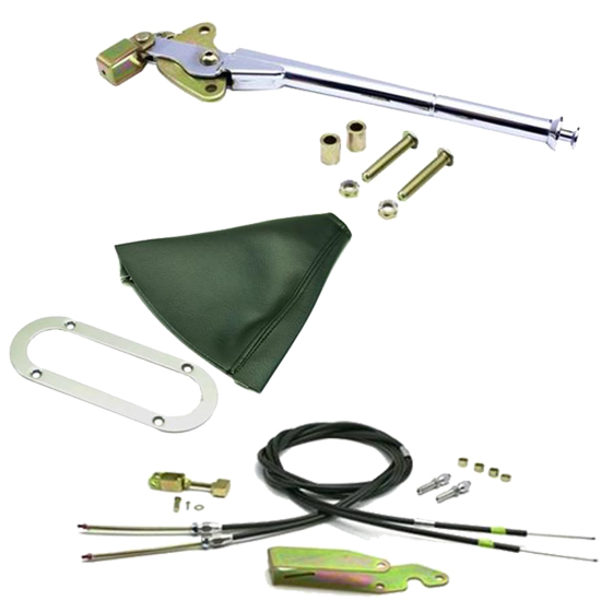 Lokar Trans Mount Emergency Hand Brake Kit, 11 Inch, Chrome