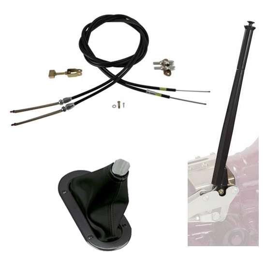 Lokar Trans Mount Emergency Hand Brake Kit, 11 Inch, Black