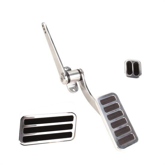Speedway Motors Pol. Alum. Throttle/Brake/Dimmer Pedal Kit, Large