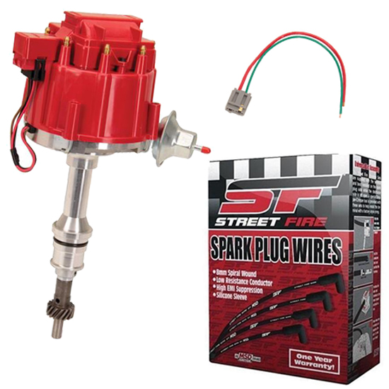 SBF HEI Distributor and Spark Plug Wiring Kit, Roller Camshaft