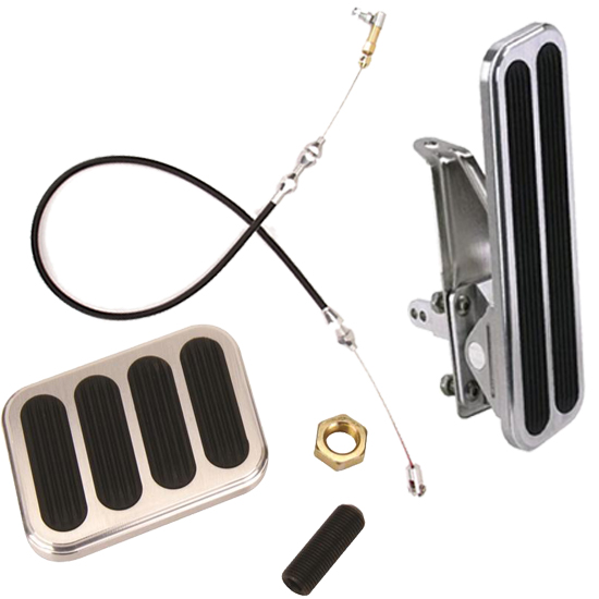 Lokar XL Floor Mount Throttle/Brake Pedal Kit, with Cable