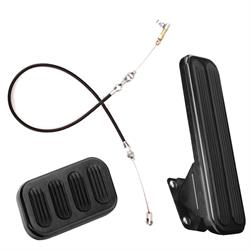 Lokar Midnight Series Standard Throttle/Brake Pedal Kit, w/Cable