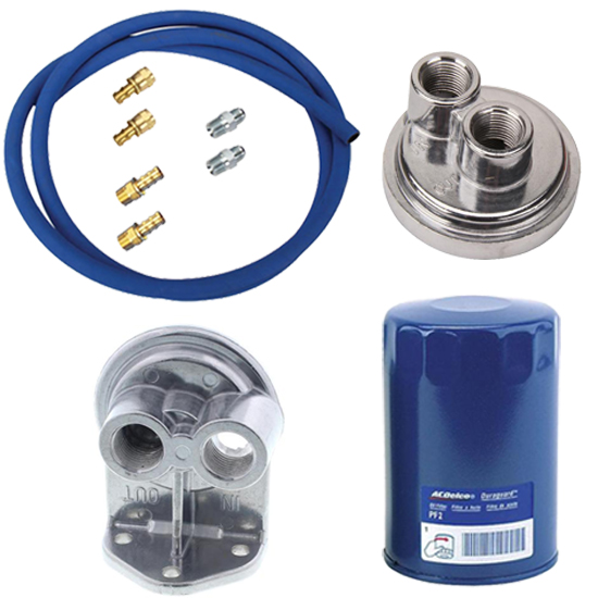 Ford/Mopar Remote Oil Filter Relocation Kit,Vertical Inlet/Outlet
