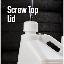 Utility Jug w/Filler Hose, White, 5 Gallon