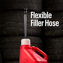 Utility Jugs w/Filler Hose, Red, 5 Gallon, Pair