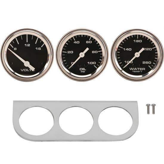 Speedway 3-Gauge Set with Aluminum Panel