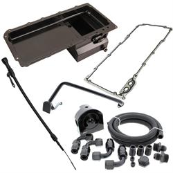 LS Swap Conversion Low Profile Oil Pan Kit, Black, 90 Degree 10AN
