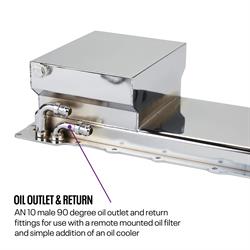 LS Swap Conversion Low Profile Oil Pan Kit Chrome, 90 Degree 10AN