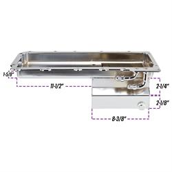LS Swap Conversion Low Profile Oil Pan Kit Chrome, 90 Degree 10AN
