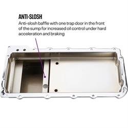 LS Swap Conversion Low Profile Oil Pan Kit Chrome, 90 Degree 10AN