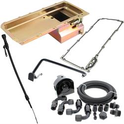 LS Swap Conversion Low Profile Oil Pan Kit, Zinc, 90 Degree 10AN