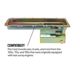 LS Swap Conversion Low Profile Oil Pan Kit, Zinc, 90 Degree 10AN