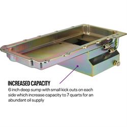 LS Swap Conversion Low Profile Oil Pan Kit, Zinc, 90 Degree 10AN