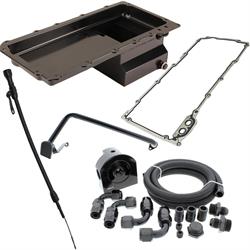 LS Engine Swap Conversion Low Profile Oil Pan Kit, Black, 10 AN