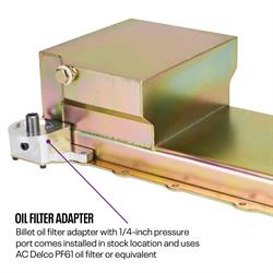 LS Swap Conversion Low Profile Oil Pan Kit, OEM Filter, Zinc