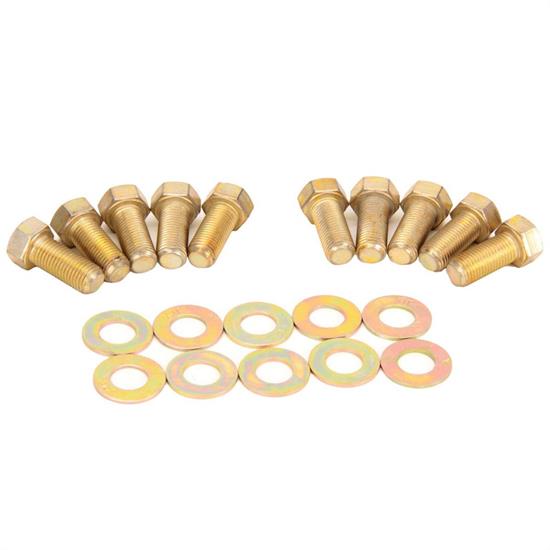Ford 9 Inch Ring Gear Bolts, 7/16-20 x 1 Inch, Hex, Set/10