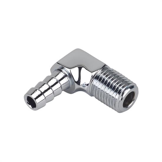 Chrome 90 Adapter Fitting, 5/16 Inch Hose to 1/4 NPT