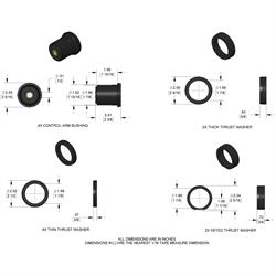 Polyurethane 1964-1988 GM A/G-Body Rear Control Arm Bushings