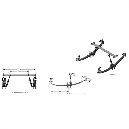 1935-41 Ford Rear Parallel Leaf Spring Conversion Kit