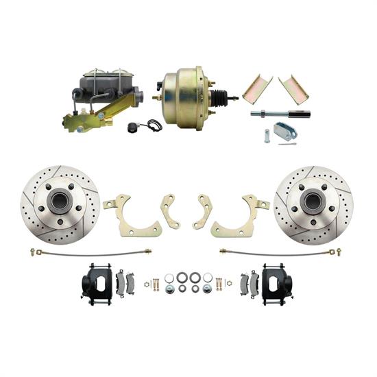 Speedway Deluxe 55-58 Chevy Disc Conv. Kit, D/S Rotors, Black