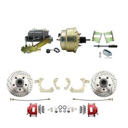 Speedway Deluxe 59-64 Chevy Disc Conv. Kit, D/S Rotors, Red