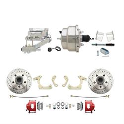 Speedway Deluxe 59-64 Chevy Disc Conv. Kit, D/S Rotors, Red