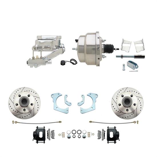 Speedway Deluxe 65-68 Chevy Disc Conv. Kit, D/S Rotors, Black