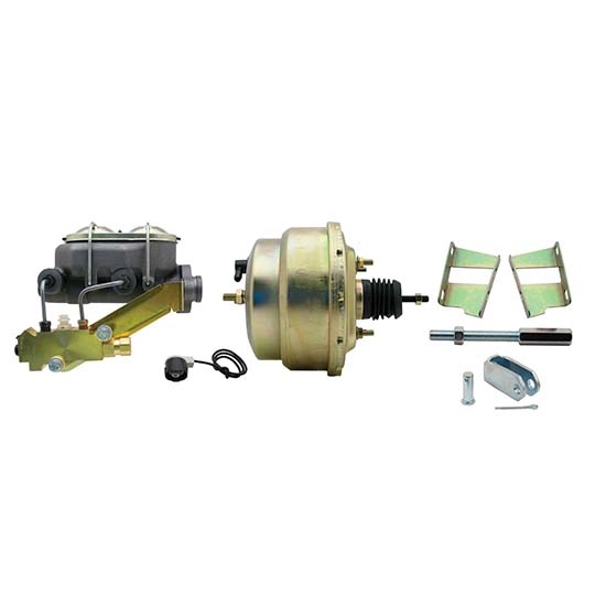 58-70 Fullsize Chevy Brake Booster Kit, 1-1/8 In Bore, Zinc