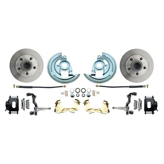 64-74 GM A/F/X Body 11 In Disc Brake Kit, Std Rtr, Blk Caliper