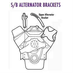 Small Block Chevy Upper Alternator Bracket, Plain