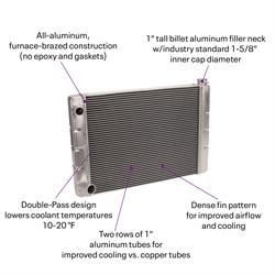 Speedway Double Pass Aluminum Radiator, Ford-Mopar