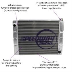 Speedway Chevy SBC/BBC Universal Aluminum Radiators