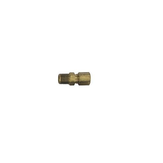 Brass Compression Fitting, 3/16 Tube to 1/8 NPT, Straight