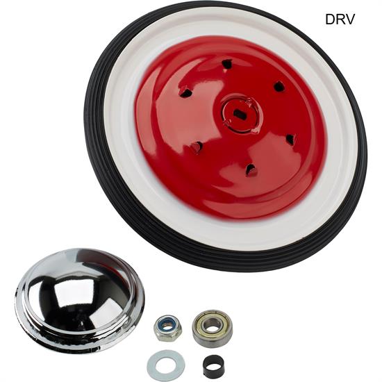Red and White Wheel and Tire Combo, Ripple Wheel