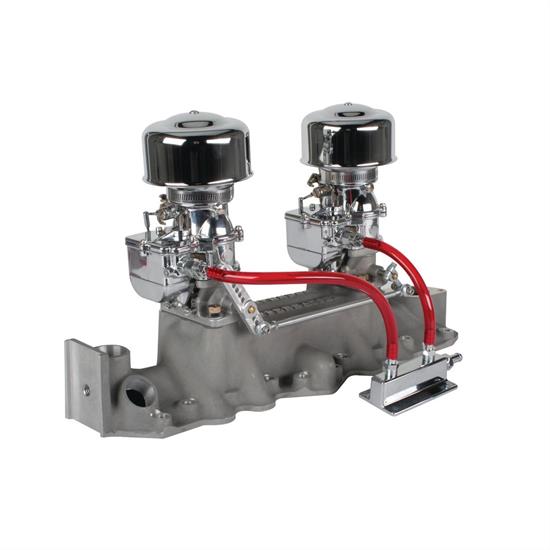 Chrome 9 Super 7® 2x2 Carb/Intake Manifold Kit, 1949-53 Flathead